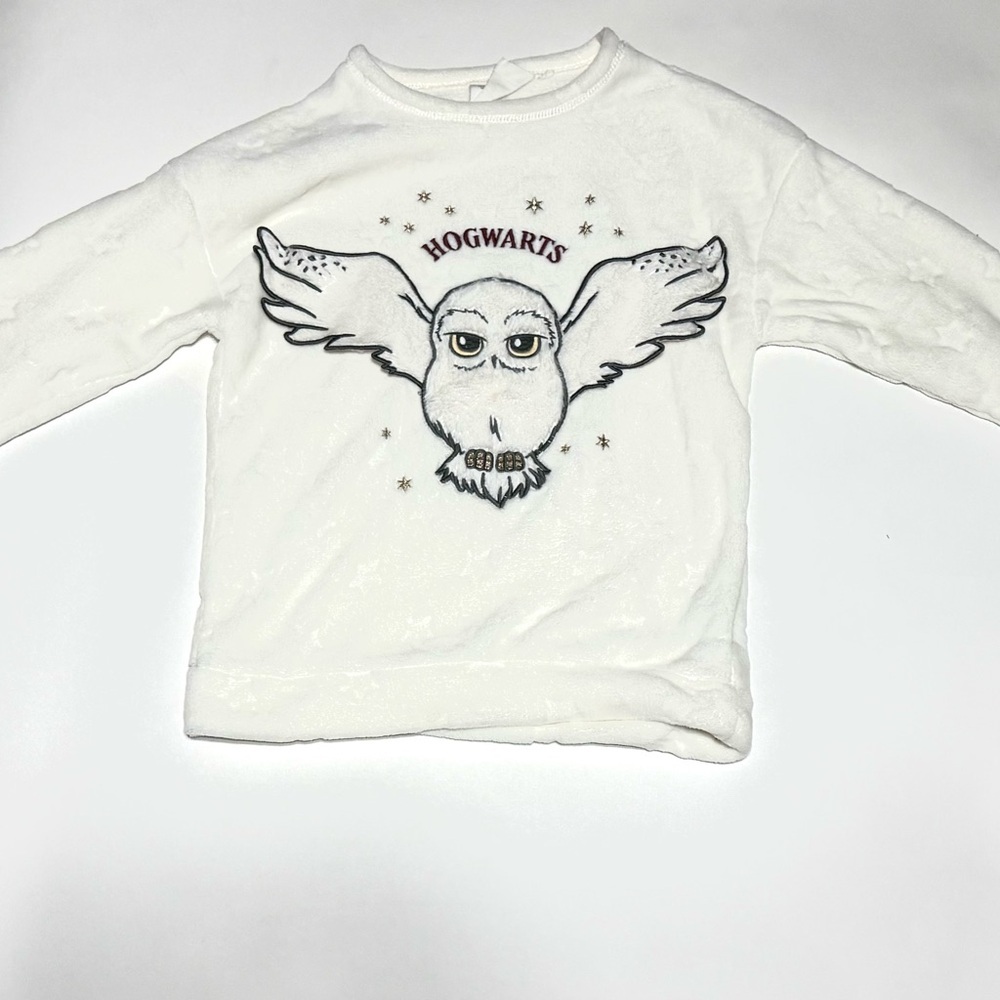Harry Potter Hogwarts Owl Sweatshirt Kids White Long Sleeve sweater